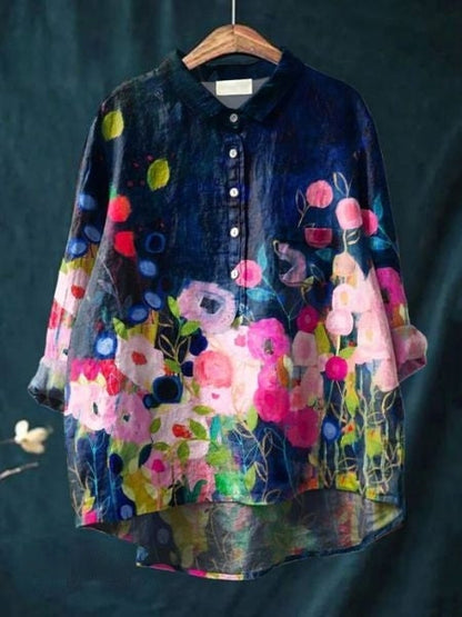 Blusa a fiori con tessuto leggero I Ideale per primavera ed estate
