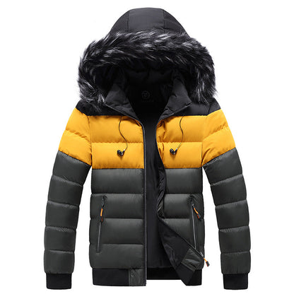 Chaqueta de invierno para hombre tipo puffer con capucha y cierre con cremallera