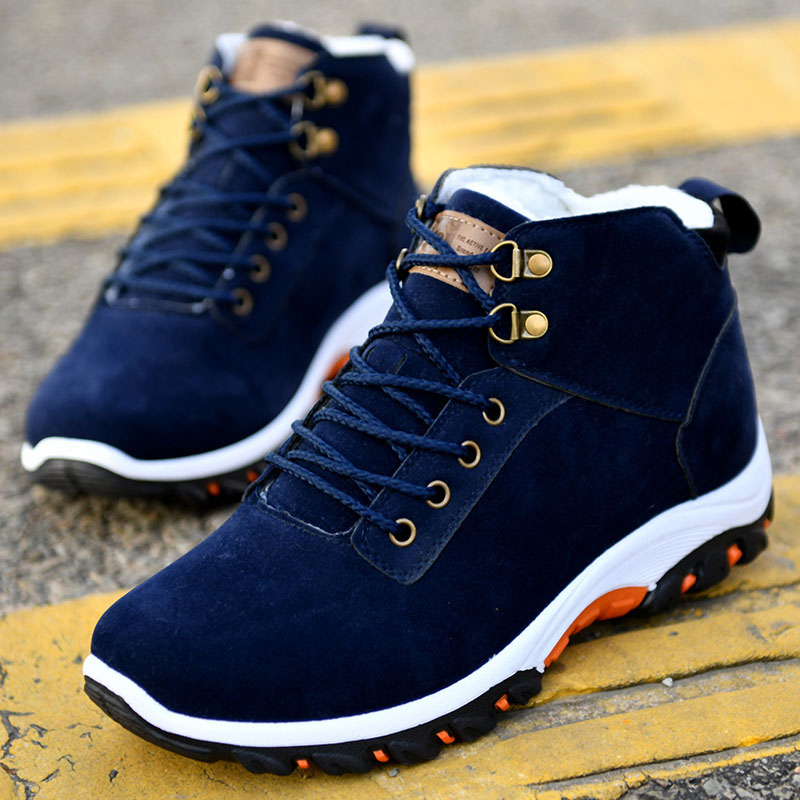 Men's Winter Boots with Laces, Ankle Design and Flat Sole