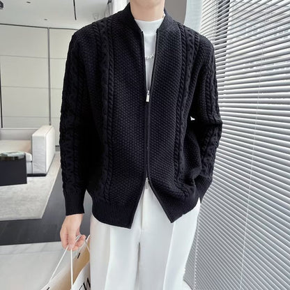 Cardigan para hombre con cremallera y mangas largas