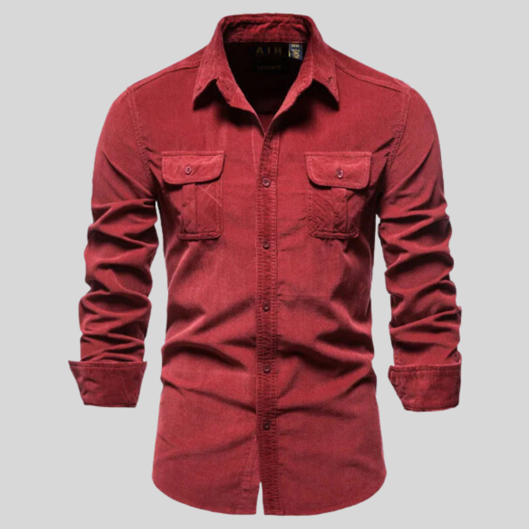 Shirt Uomo Corduroy Long Sleeve Button-Up