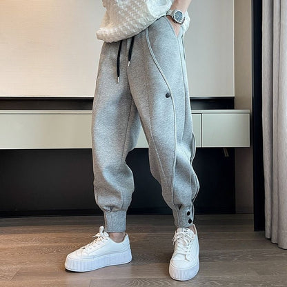 Jogger da Uomo con Vestibilità Affusolata, Tasche Funzionali e Bottoni alle Caviglie