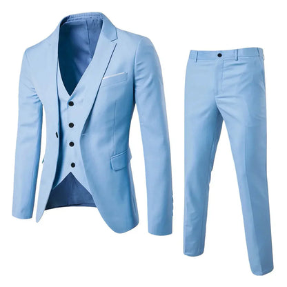 Completo da uomo tre pezzi elegante con gilet e pantaloni per cerimonie e ufficio