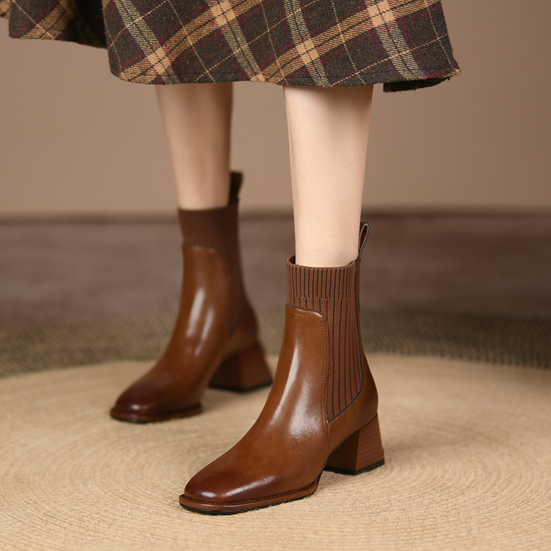 Stivaletti da Donna Tacco Basso Design Solido