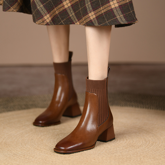 Stivaletti da Donna Tacco Basso Design Solido