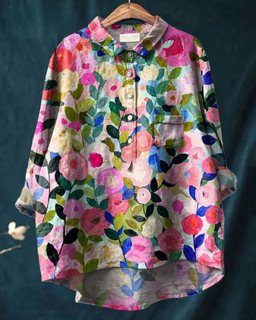 Blusa a fiori con tessuto leggero I Ideale per primavera ed estate