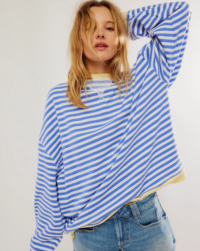 Maglione a Righe da Donna con Girocollo Slim Fit