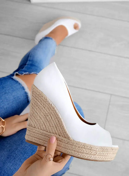 Sandali con Zeppa in Suede con Fodera Morbida e Punta Aperta | Ideali per Primavera ed Estate