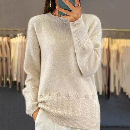 Maglione Autunnale da Donna in Maglia con Vestibilità Rilassata e Design per Stratificazione