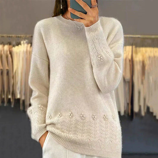 Maglione Autunnale da Donna in Maglia con Vestibilità Rilassata e Design per Stratificazione