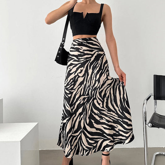 Gonna a Ruota a Vita Alta con Stampa Zebra | Ideale per Primavera ed Estate
