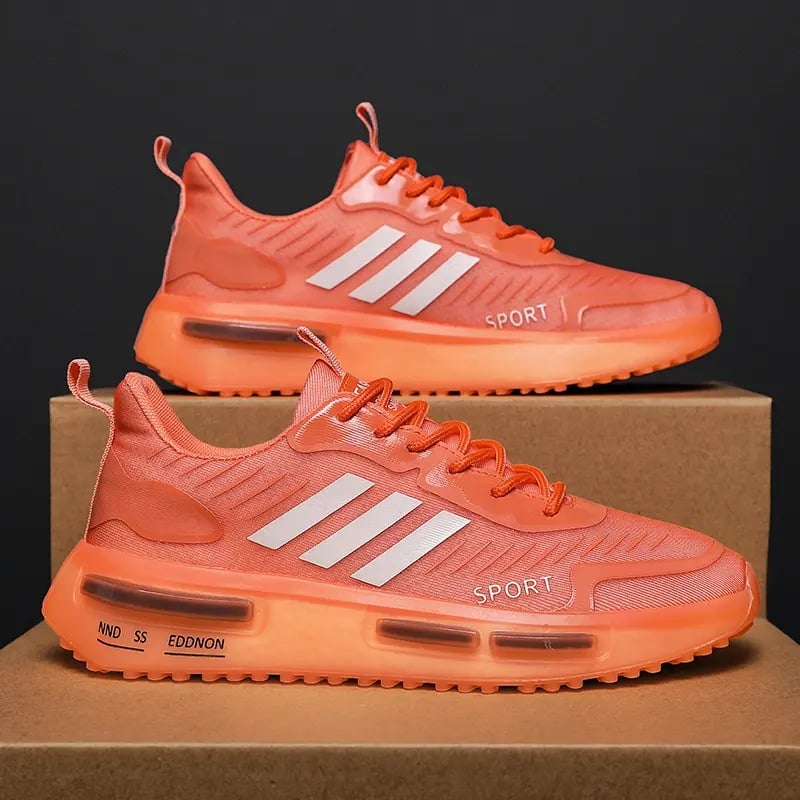 Herresneakers med snørebånd, luftsål og rund tå