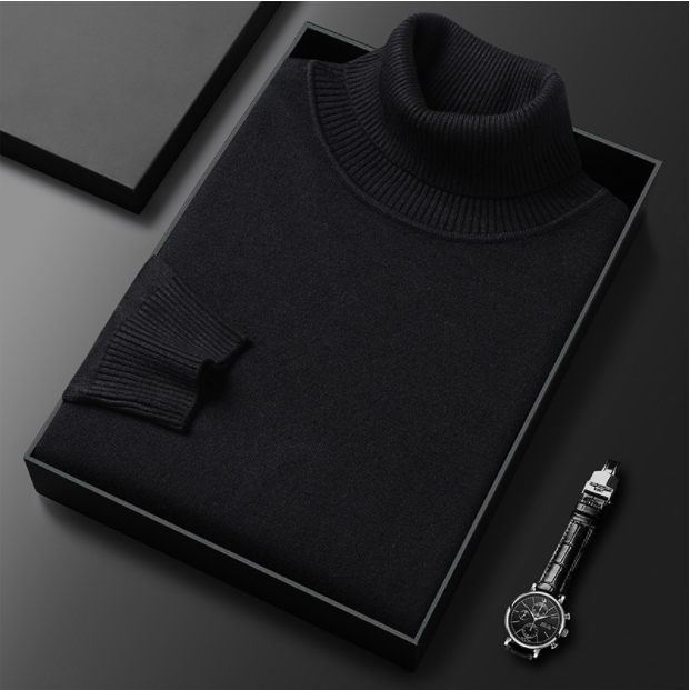 Maglione Invernale da Uomo a Collo Alto con Maniche Lunghe
