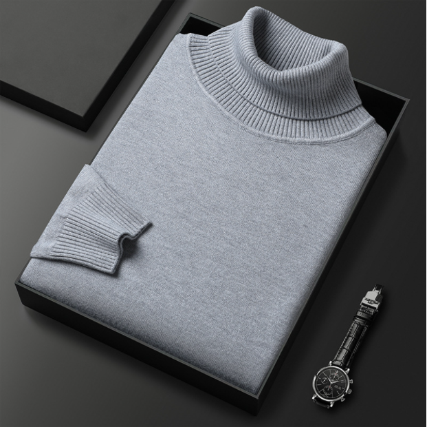 Maglione Invernale da Uomo a Collo Alto con Maniche Lunghe