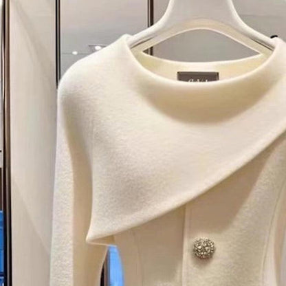 Blazer da Donna con Bottoni e Taglio Asimmetrico Slim Fit