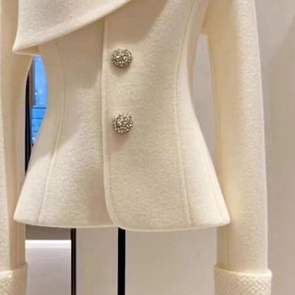 Blazer da Donna con Bottoni e Taglio Asimmetrico Slim Fit
