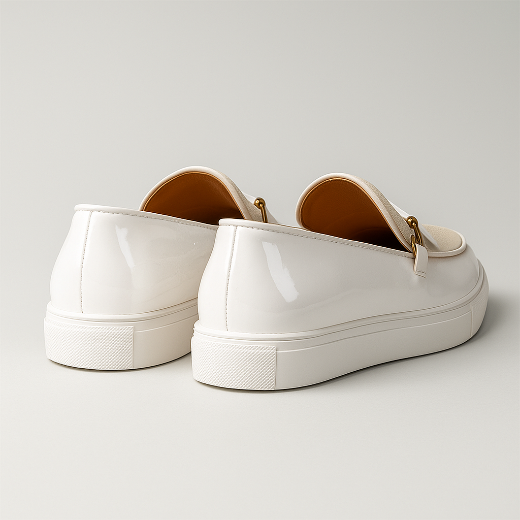 Mocassini da Uomo Doppia Texture Lucida e Camoscio Slip On Dettaglio Oro