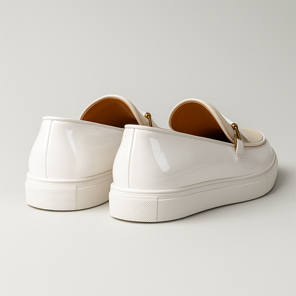 Mocassini da Uomo Doppia Texture Lucida e Camoscio Slip On Dettaglio Oro