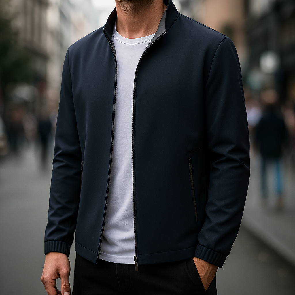 Giacca da Uomo Zip Leggera Vestibilità Sartoriale
