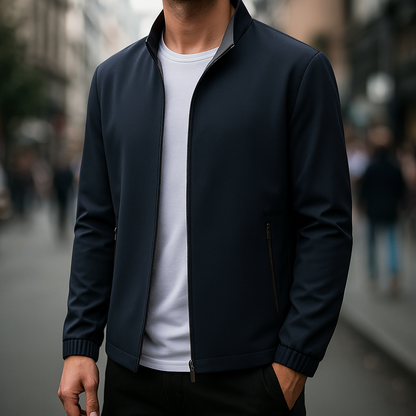Giacca da Uomo Zip Leggera Vestibilità Sartoriale