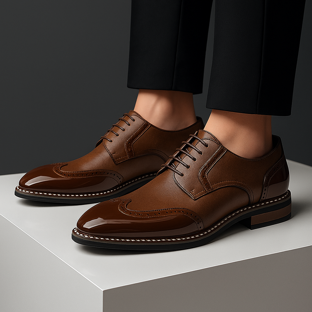 Scarpe da Uomo Brogue Punta a Labbro Dettaglio Rifinito