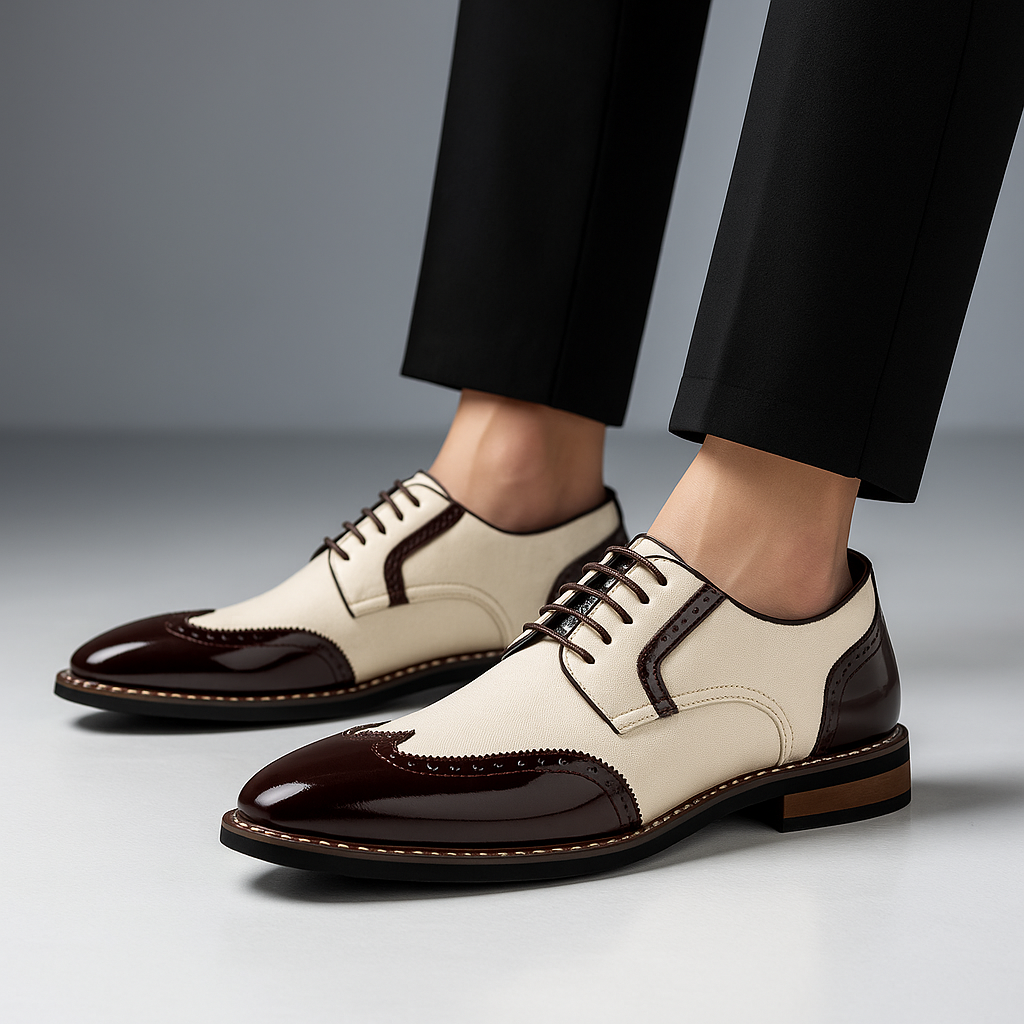 Scarpe da Uomo Brogue Punta a Labbro Dettaglio Rifinito