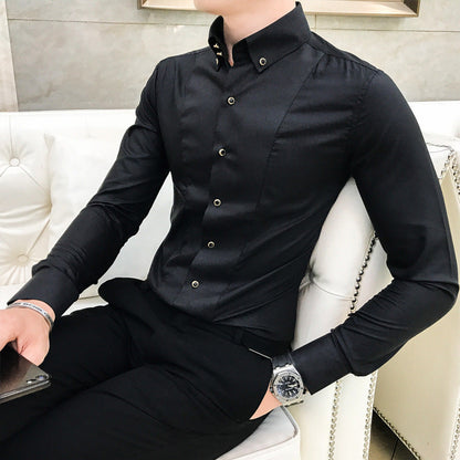 Camicia a Maniche Lunghe a Tinta Unita Ideale per Tutte le Stagioni