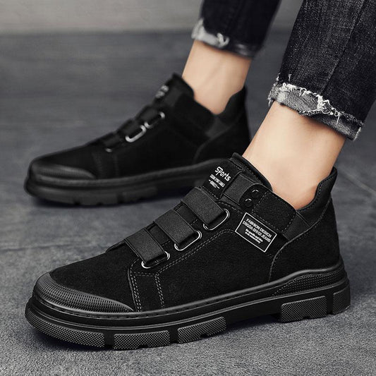 Zapatillas de invierno para hombre con banda elástica y diseño a media pierna