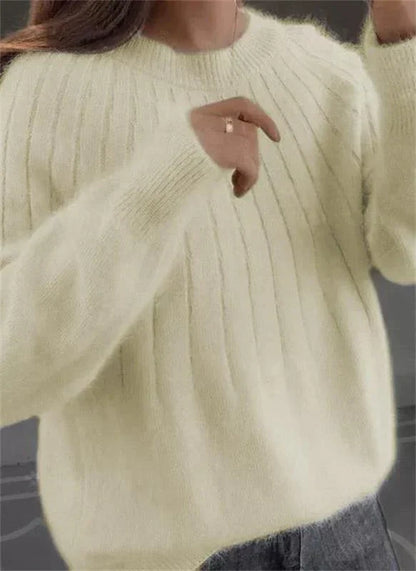 Maglione Invernale da Donna in Maglia a Tinta Unita