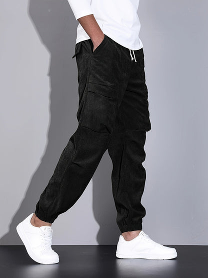 Joggers da Uomo in Velluto a Coste con Vestibilità Rilassata e Sagomata