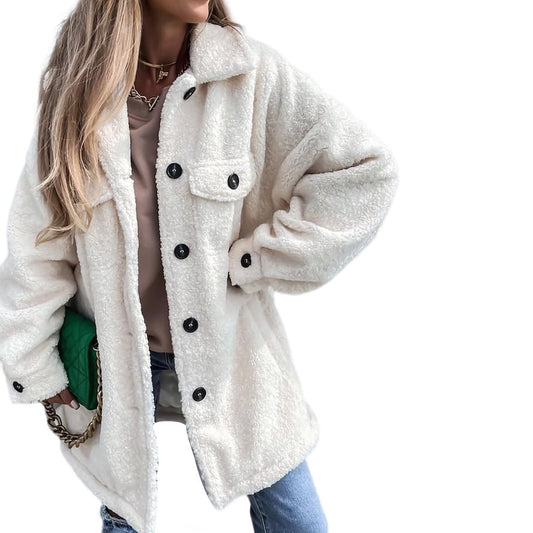 Chaqueta de invierno para mujer con capucha, forrada en polar, mangas largas