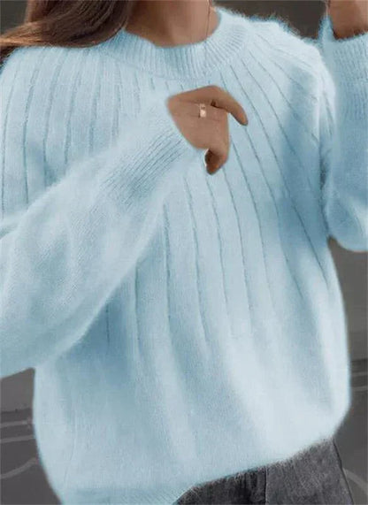 Maglione Invernale da Donna in Maglia a Tinta Unita