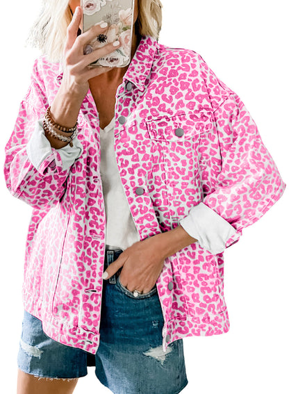 Abrigo de mujer en denim con mangas largas, lazo y ajuste amplio