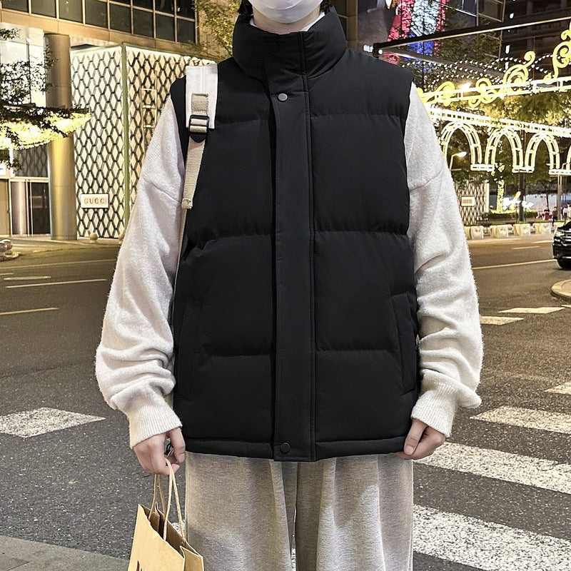 Vinterforet Herrevest med Høj Krave og Plusstørrelser