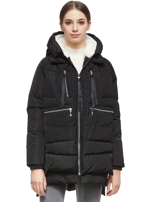 Chaqueta de Invierno para Mujer con Capucha, Cierre de Cremallera y Bolsillos