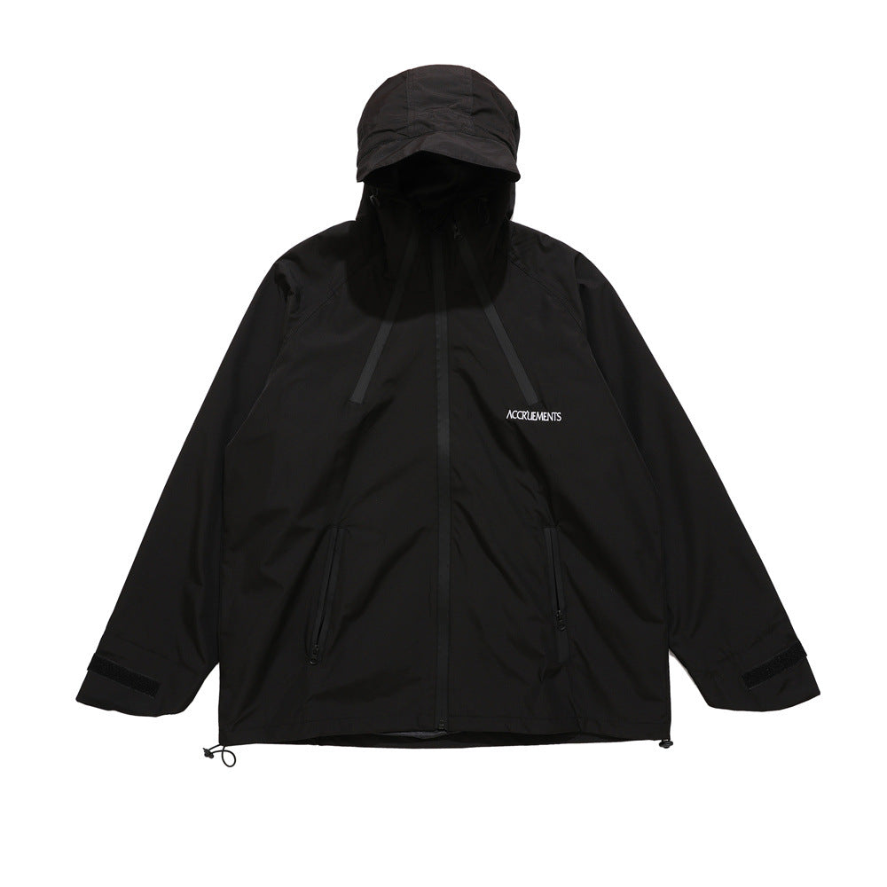 Chaqueta cortavientos para mujer con capucha y bolsillos con cremallera