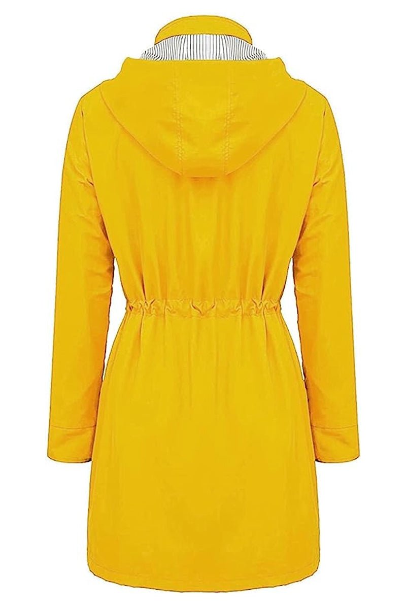 Giacca Antipioggia da Donna Primaverile Con Cappuccio A Righe Idrorepellente