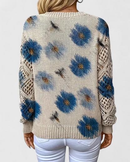 Maglione da Donna con Maniche Traforate e Texture Morbida
