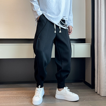 Jogger da Uomo con Vestibilità Affusolata, Tasche Funzionali e Bottoni alle Caviglie