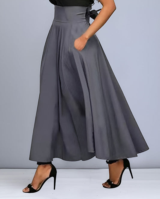 Elegante gonna midi a vita alta I ideale per la primavera e l'autunno