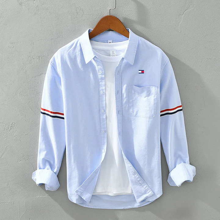 Camicia Estiva da Uomo a Maniche Lunghe con Chiusura a Bottoni