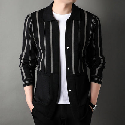Cardigan a Maglia Uomo Larga con Maniche Lunghe Ideale per l'Autunno