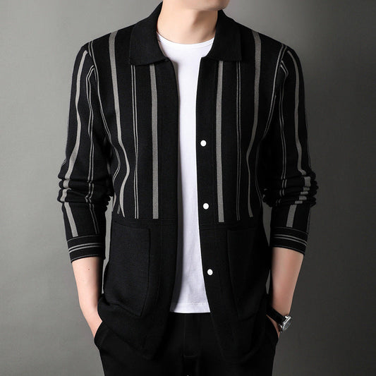 Cardigan a Maglia Uomo Larga con Maniche Lunghe Ideale per l'Autunno