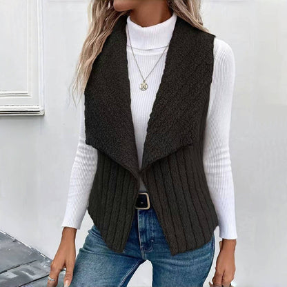 Cardigan lungo aperto in maglia morbida tinta unita ideale per la primavera