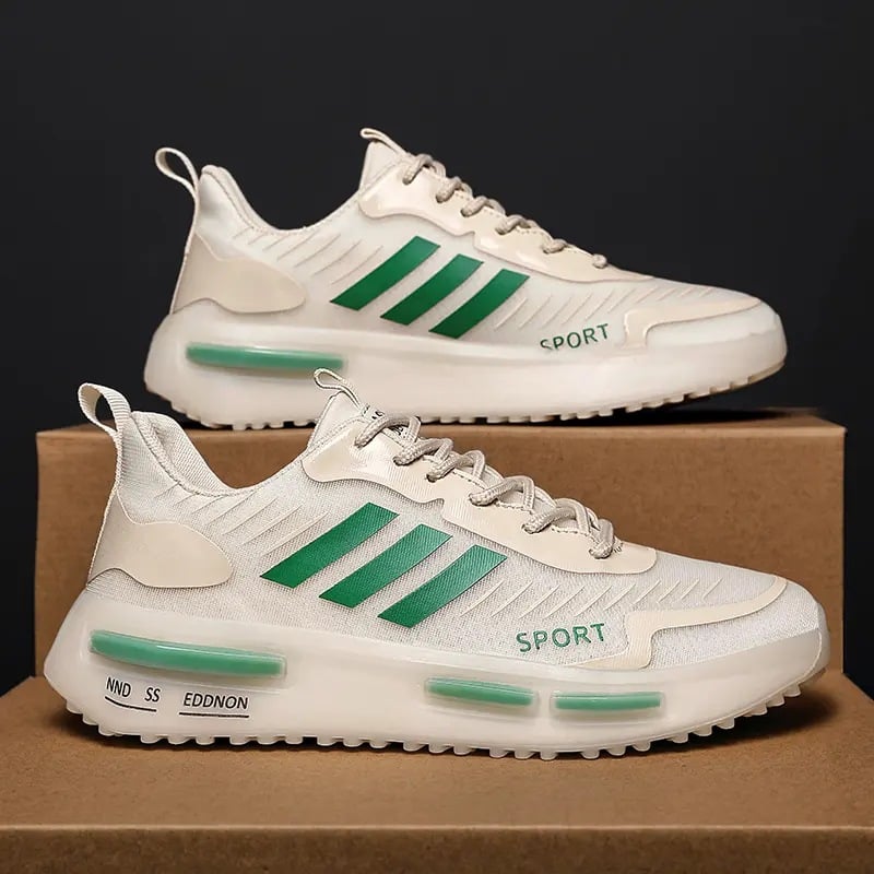 Herresneakers med snørebånd, luftsål og rund tå