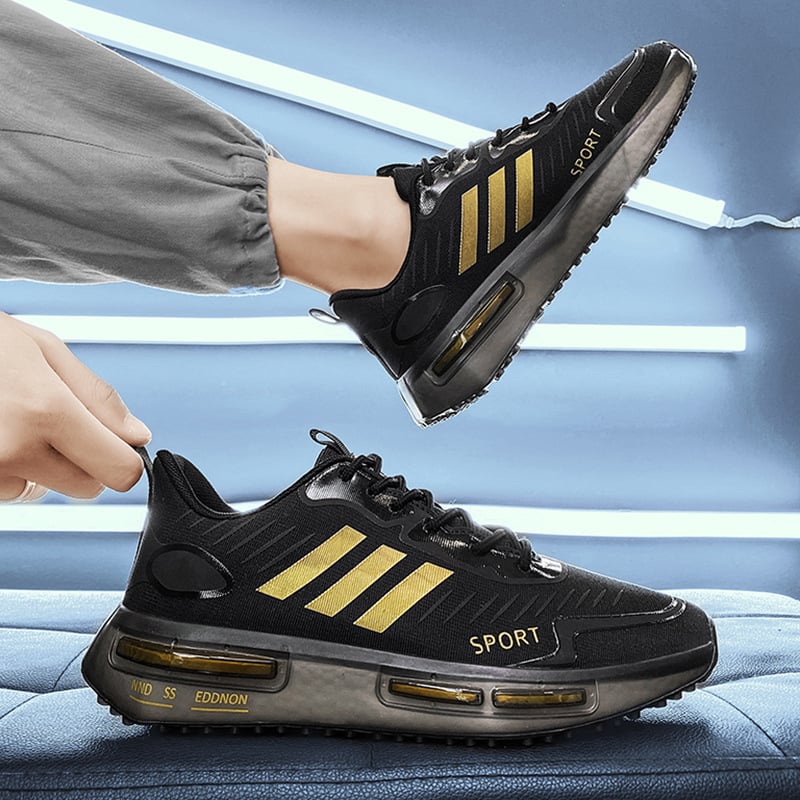 Herresneakers med snørebånd, luftsål og rund tå