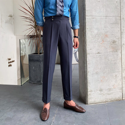 Pantaloni Uomo Completo Loose Fit Gamba Dritta Colore Unico