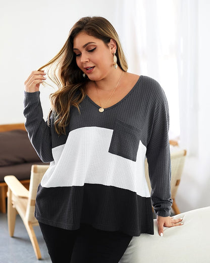 Maglione da Donna Pullover in Maglia con Dettagli a Coste