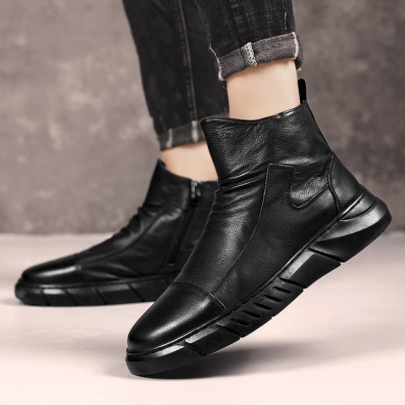 Men's Winter Snow Boots with High Shaft, Warm Lining, and Non-Slip Sole