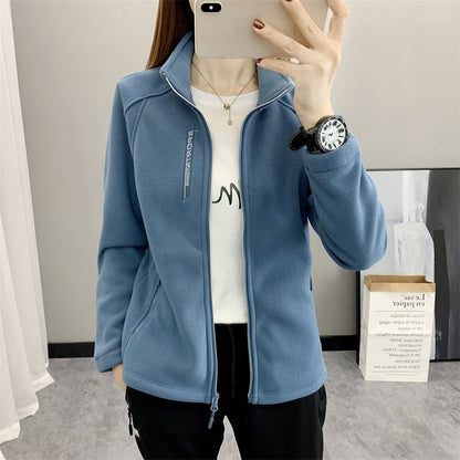 Abrigo de invierno para mujer grueso con cuello alto y mangas largas